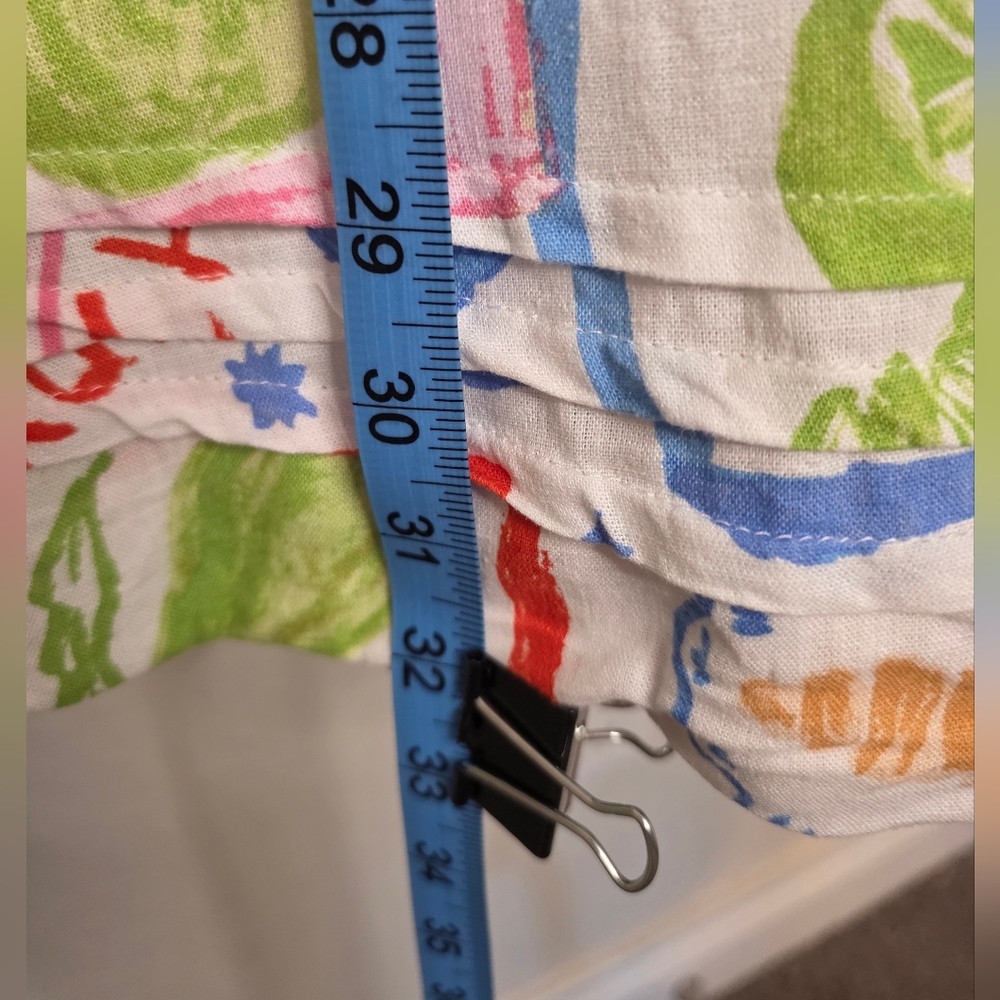 Cynthia Rowley Linen Blend Sundress XS Brunch Print Sleeveless Pockets - Picture 8 of 15